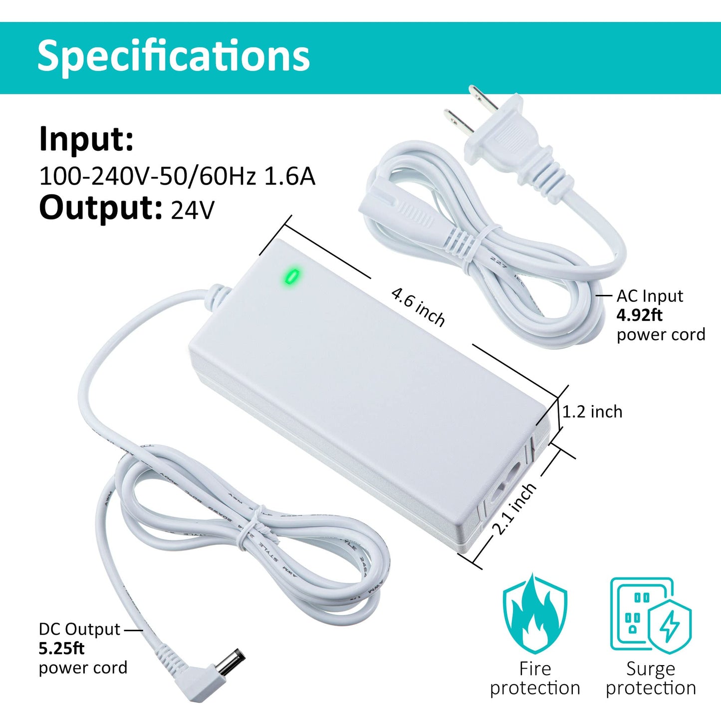 Enhon Power Cord Replacement Compatible with Cricut Explore 3 Cutting  Machine, 24V AC DC Power Adapter Replacement Cord with 90 Degree Connector