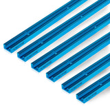 POWERTEC 71158-P3, 6 Pack, Double-Cut Profile Universal T-Track with Predrilled Mounting Holes, Aluminum T Track for Woodworking Jigs and Fixtures, POWERTEC