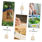 Yardwe 3pcs Wooden Bird Feeder Hanging Bird House Outdoor Bird House Unfinished Wooden Birdhouse Wooden Birdhouses to Paint Outside Bird Feeder Yardwe
