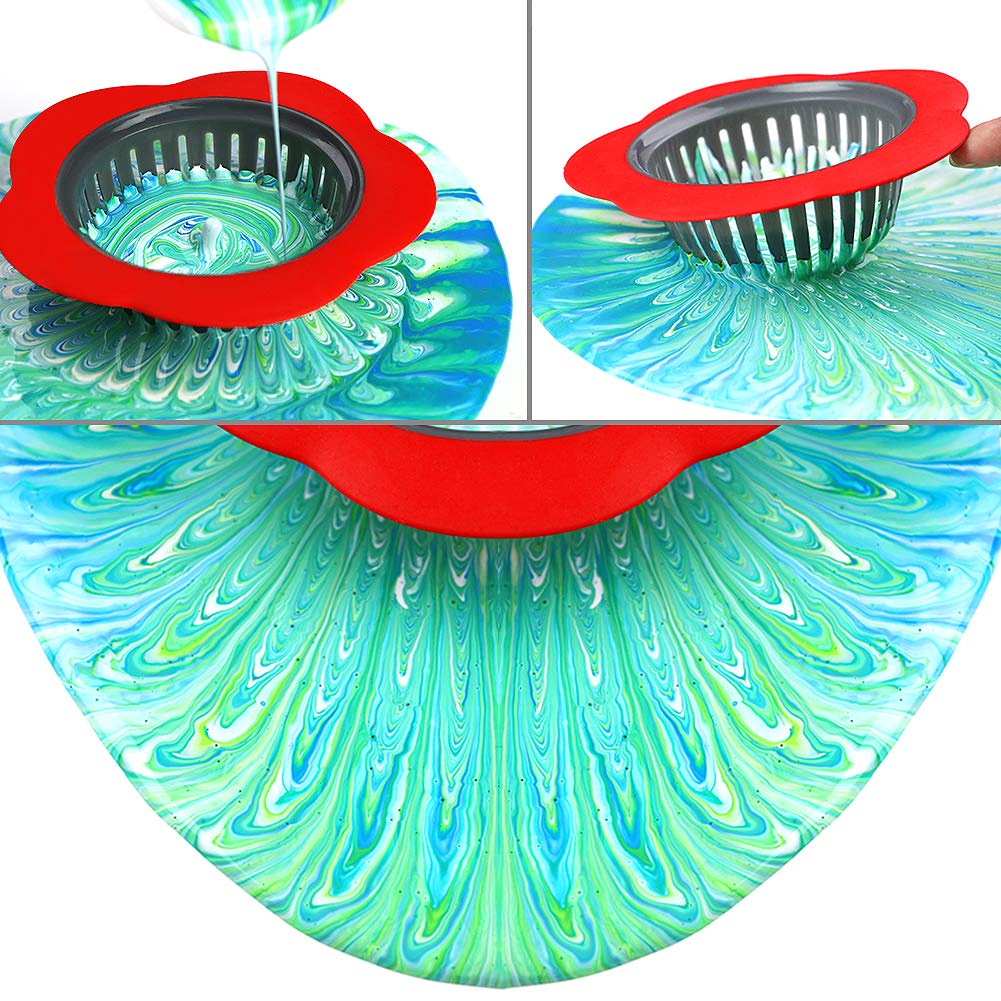 Acrylic Pouring Strainers, Angela&Alex 5 PCS Flow Painting Tools Christmas DIY Kits Drawing Sets Flower Strainers Plastic Silicone Drain Basket Angela&Alex