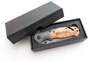 Personalized Engraved Olive Wood Handle Pocket Knife With Gift Box MRC Wood Products