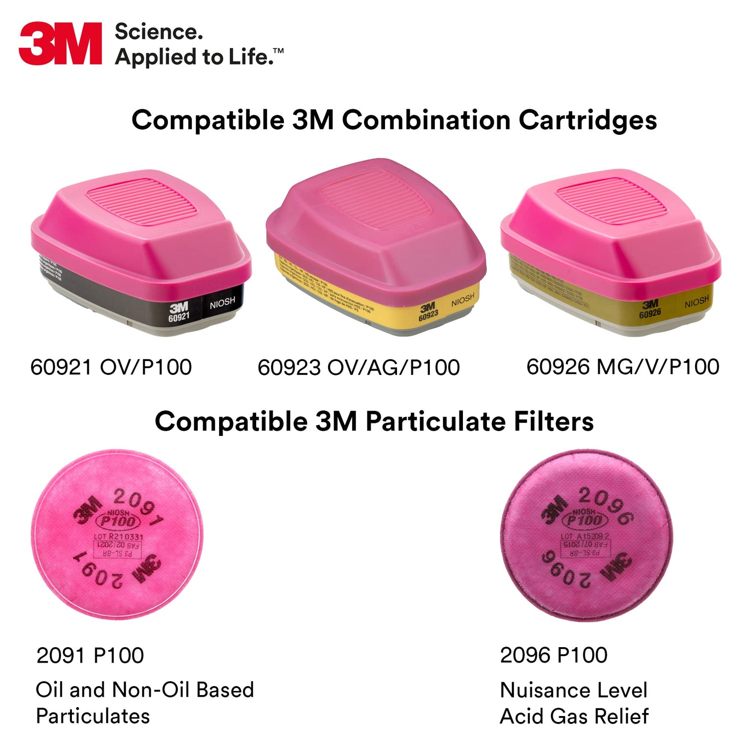 3M Full Facepiece Reusable Respirator 6800, NIOSH, Large Lens, ANSI High Impact Eye Protection, Silicone Face Seal, Four-Point Harness, Comfortable 3M