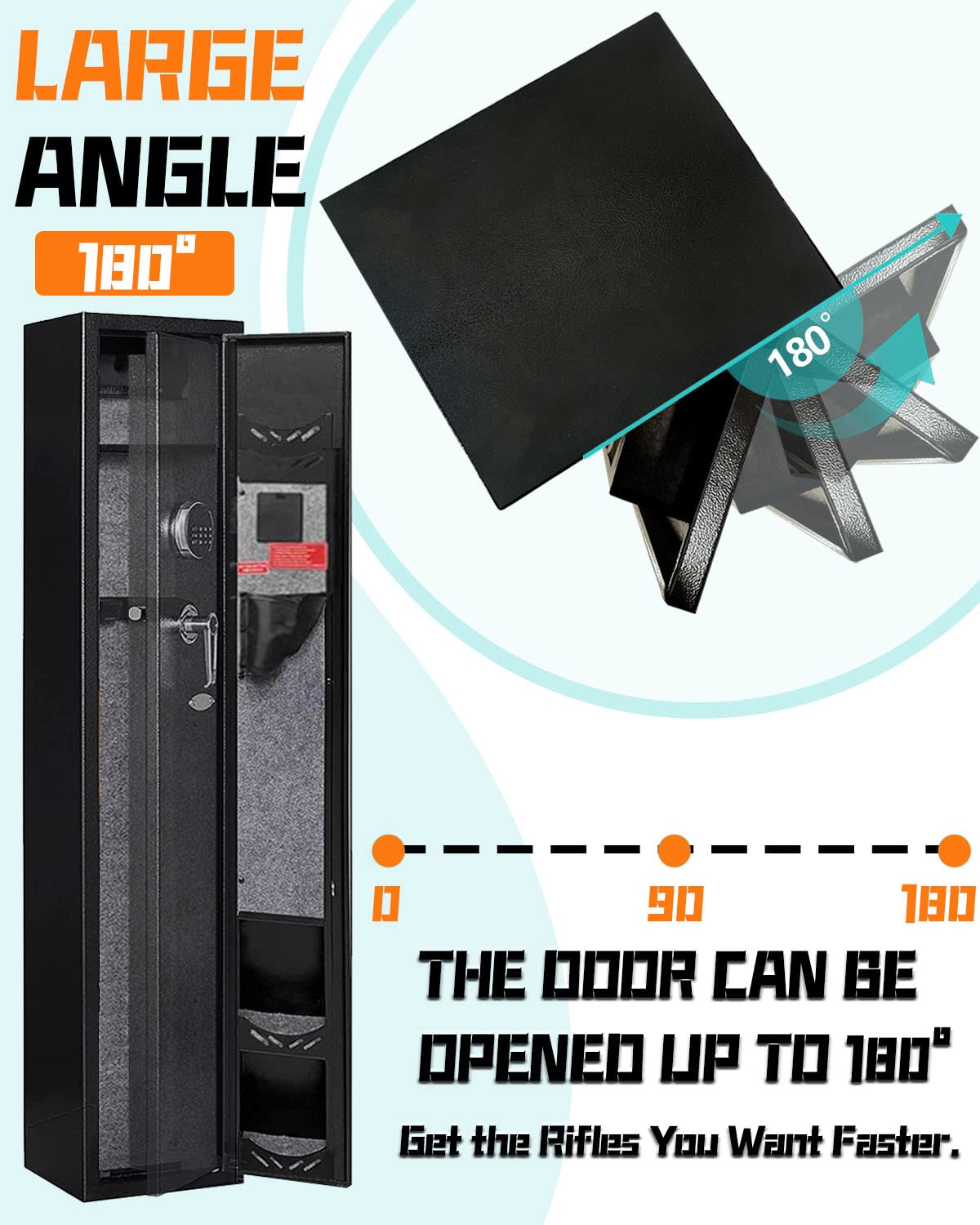 KAER 2-Gun Safes for Home Rifle and Pistols Electronic Gun Security Cabinet Quick Access Gun Rifle Gun Security Cabinet Safes Gun Cabinet for KAER