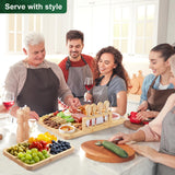 ROCIRLAB Bamboo Charcuterie Boards (23"×11"×0.8") and Knife Set, Lightweight Cheese Board and Platter, Unique Gift for Housewarming, Anniversary & ROCIRLAB