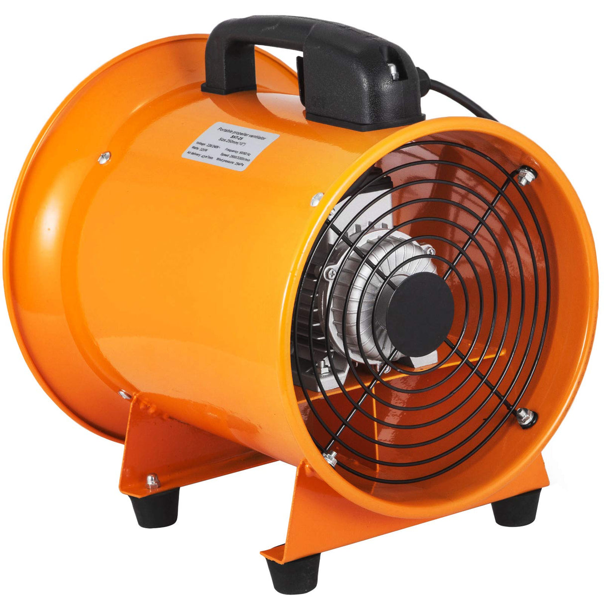 OrangeA Utility Blower Fan, 10 Inches, 320W 1518 CFM High Velocity Ventilator w/ 32.8 ft/10 m Duct Hose, Portable Ventilation Fan, Fume Extractor for OrangeA