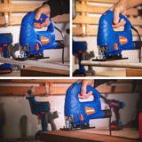 SORAKO Jigsaw, 5.0Amp Jig Saw Tool Corded Electric Power Cutter,800-3000 SPM Jig Saw, 6 Variable Speed, 0°-45° Bevel Cutting, 4 Orbital Sets, for SORAKO