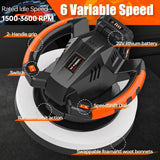 THINKWORK Buffer Polisher, 20V Cordless Buffer Polisher, 10 Inch Portable Polishing Machine Kit for Car, with 2Ah Rechargeable Battery, 6 Variable THINKWORK