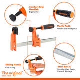 Jorgensen 6 inch Bar Clamp Set, 4 Pack Steel F Clamp Light Duty, 300 lbs Load Limited, for Woodworking, Metalworking, DIY Jorgensen