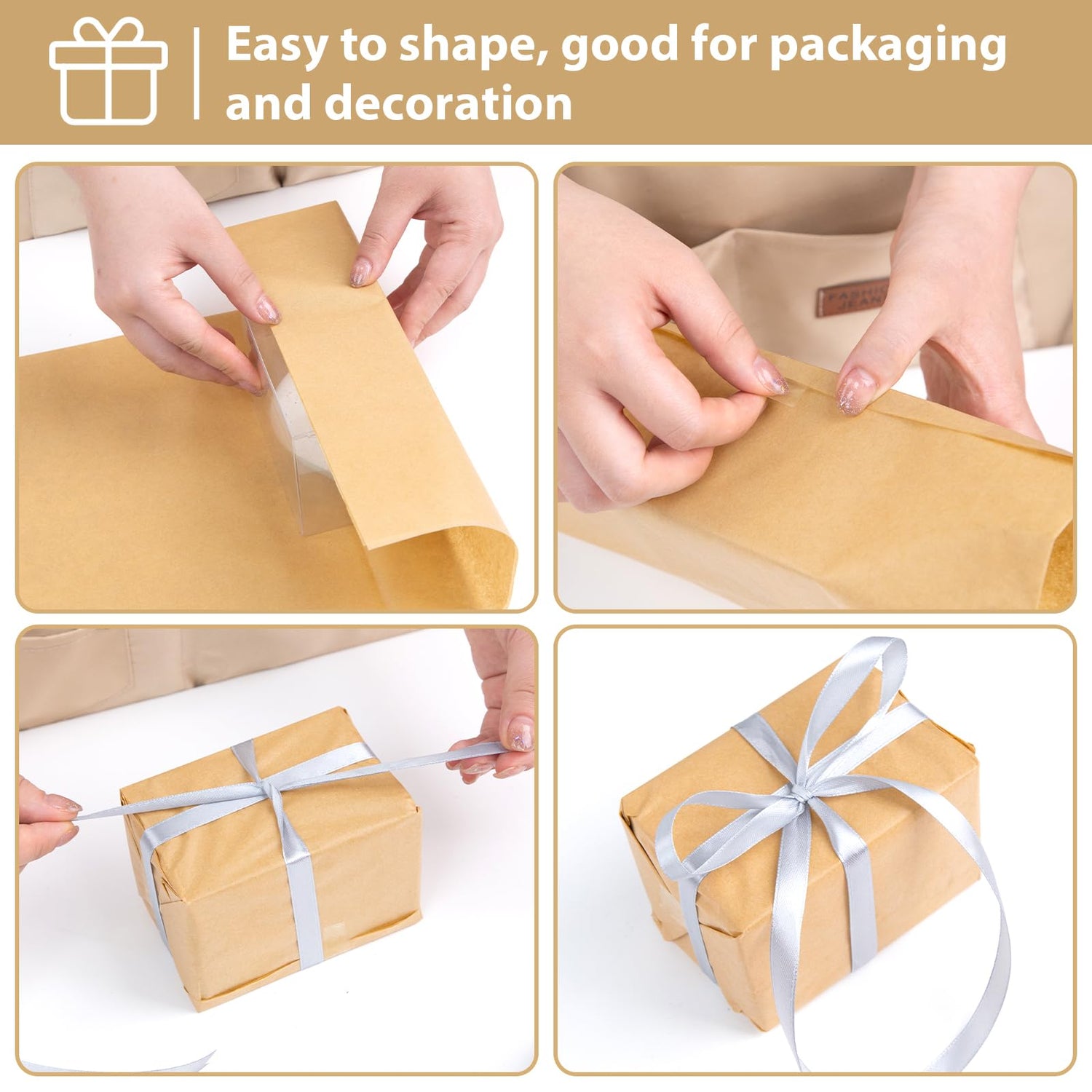 Koogel 120 Sheets Kraft Tissue Paper Bulk, Tissue Paper Gift Wrapping 14 x 20 Inch Brown Rustic Art Paper for DIY Project Birthday Holiday Crafts Koogel