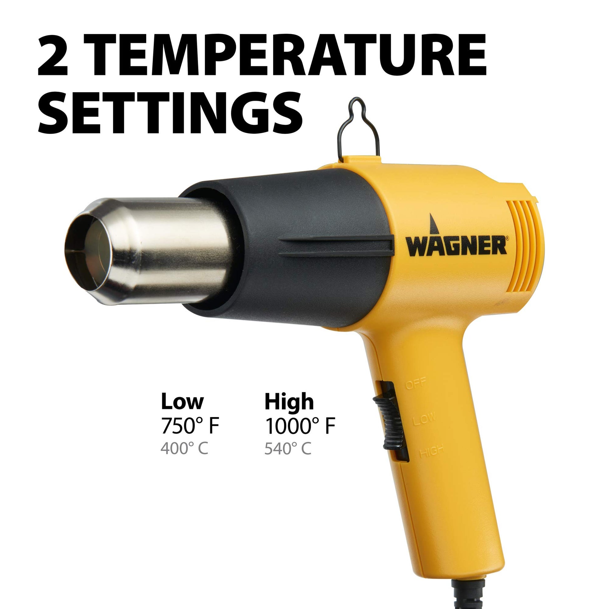 Wagner Spraytech 0503008 HT1000 Heat Gun, 2 Temp Settings 750ᵒF & 1000ᵒF, Great for Soften paint, Caulking, Adhesive, Putty Removal, Shrink Wrap, - WoodArtSupply