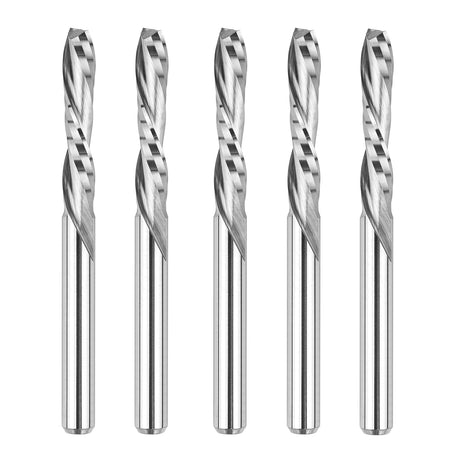 SpeTool Downcut CNC Bit 1/8 Inch Cutting Diameter 1/8 Inch Shank, Solid Carbide Spiral Router Bit Pluge Cut for Woodwoorking Inlay Engraving Tool SpeTool