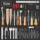 BAGERLA Leather Working Tools, Leather Sewing Kit with Waxed Thread Needle Awl Groover Tracing Wheel Prong Punch Storage Bag Leather Tools Kit Great BAGERLA