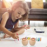 ABOOFAN Unfinished Wooden Apples 5pcs Wooden Crafts DIY Unpainted Fruit Shape Art Crafts for Color Painting Wooden Mini Wooden Peg Dolls ABOOFAN