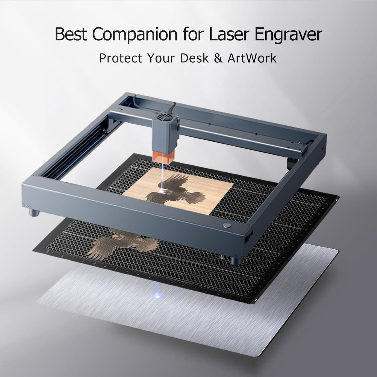 YOOPAI Honeycomb Laser Bed 400x400mm Honeycomb Working Table with Aluminum Panel for Laser Cutter Engraver Accessories, Desktop Protection, Fast Heat YOOPAI