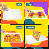 Water Marbling Paint for Kids - Arts and Crafts for Girls & Boys Crafts Kits Ideal Gifts for Kids Age 3-5 4-8 8-12 Coodoo
