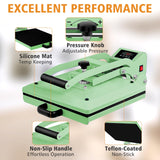 UOKRR Clamshell Heat Press Machine for T Shirts,15" x 15" Portable Heat Press for Sublimation/HTV(Heat Vinyl Transfer)-with Pressure Knob for Home UOKRR