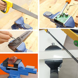 2-in-1 Dual-Purpose Combined Bench Vise or Table Vise, With end-point locking device, Portable Universal Rotate 360° Work Clamp-On Vise, 2.5" Blue Jingqis