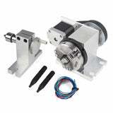 CNC Milling Machine Rotational Axis CNC Router Rotary Table Rotary a axis 4th Axis 65mm 3 Jaw Chuck Dividing Head w/ Nema17 stepper motor w/ 54mm CNCTOPBAOS
