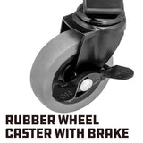 Powerbuilt Rolling Stool Shop Seat with Padding and Lumbar Support, Garage, 330 Pound Capacity - 240338, Black Powerbuilt