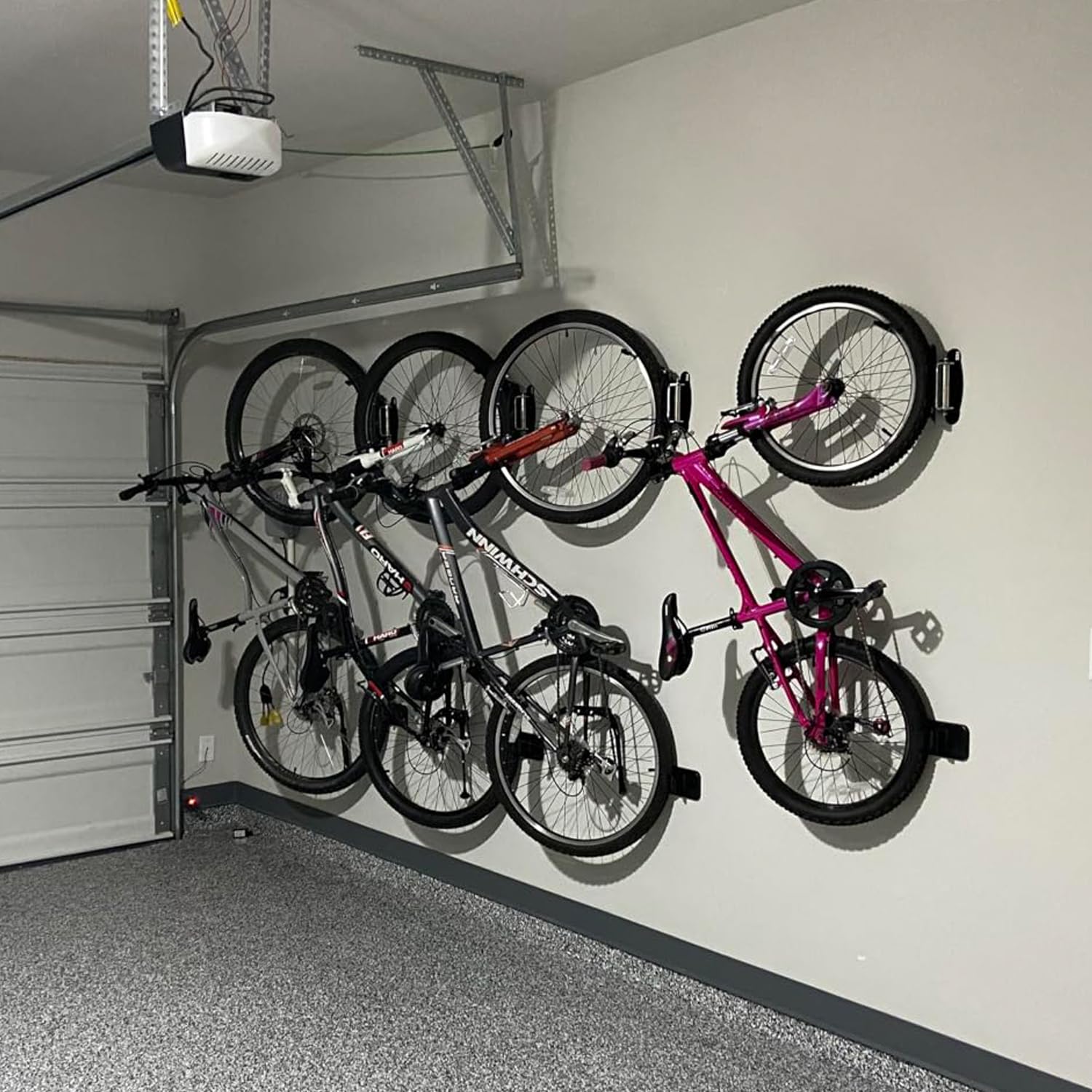 Wallmaster Swivel Double Bearing Design Bike Rack, Wall Mount Bicycles 2-Pack Storage System Vertical Bike Hook for Indoor/Outdoor Wallmaster