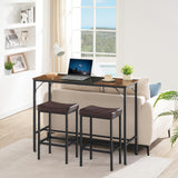 HOOBRO Bar Table, 47.1" Rectangular Pub Table, Tall Counter Height Pub Table, Long Bar Height Table for Small Space, Narrow High Top Table, Sturdy HOOBRO