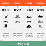 12x20FT Waterproof Tarp, Yumatum 16 Mil Heavy Duty Tarps with Reinforced Edges/Brass Grommets, 100% UV Blocking/Tear Resistant Poly Tarp for Camping, Yumatum