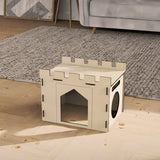 HIIMALEX Sturdy Bunny House with Spacious Perch Hidey Detachable Playhouse for Rabbit Hideout Castle Tower Toys for Indoor Bunnies Guinea Pig Hamster HIIMALEX