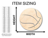 Unfinished Wood Basketball Shape - Craft - up to 36" DIY 4" / 1/4" 24 Hour Crafts