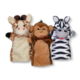 Melissa & Doug Safari Buddies Hand Puppets, Set of 6 (Elephant, Tiger, Parrot, Giraffe, Monkey, Zebra) - Soft, Plush Animal Hand Puppets For Toddlers Melissa & Doug
