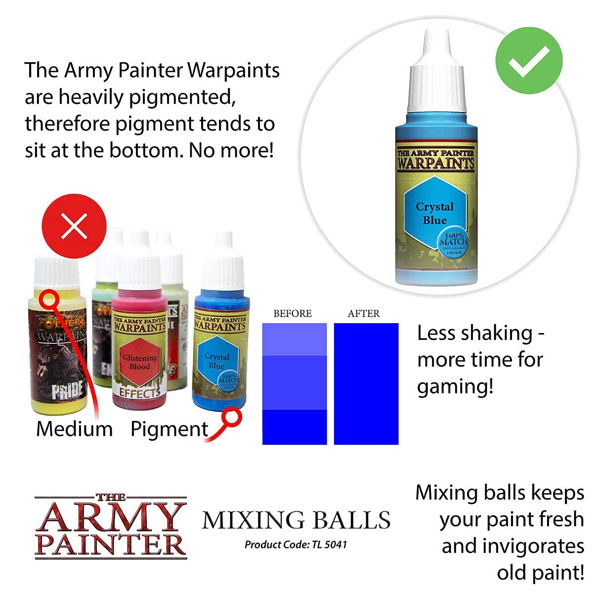 The Army Painter Paint Mixing Balls - Rust-Proof Stainless Steel Paint Mixing Balls for Mixing Model Paints - Stainless Steel Mixing Agitator Balls - WoodArtSupply