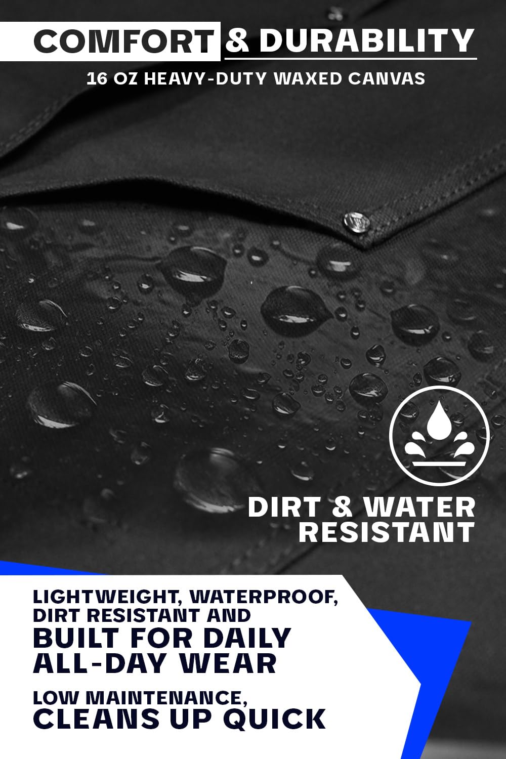 Dalstrong Professional Chef's Kitchen Apron - Sous Team 6" - Heavy Duty Waxed Canvas - 5 Storage Pockets + Towel & Tong Loop - Liquid Repellent Dalstrong