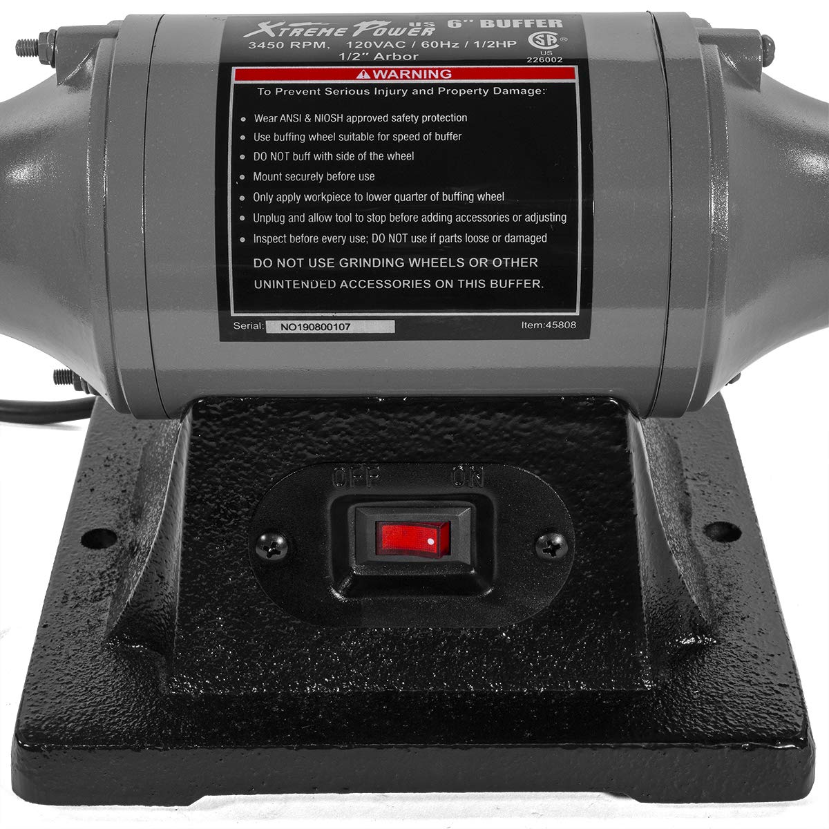 XtremepowerUS 6-Inch Electric Polisher Benchtop Buffer Grinder Motor Polishing Grinder Machine Dual Buffer XtremepowerUS