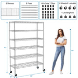 Meet perfect Adjustable Storage Shelves 6 Tier Wire Shelving Unit and Storage, 2100lbs Capacity Metal Shelving Heavy Duty Garage Shelves Storage Meet perfect