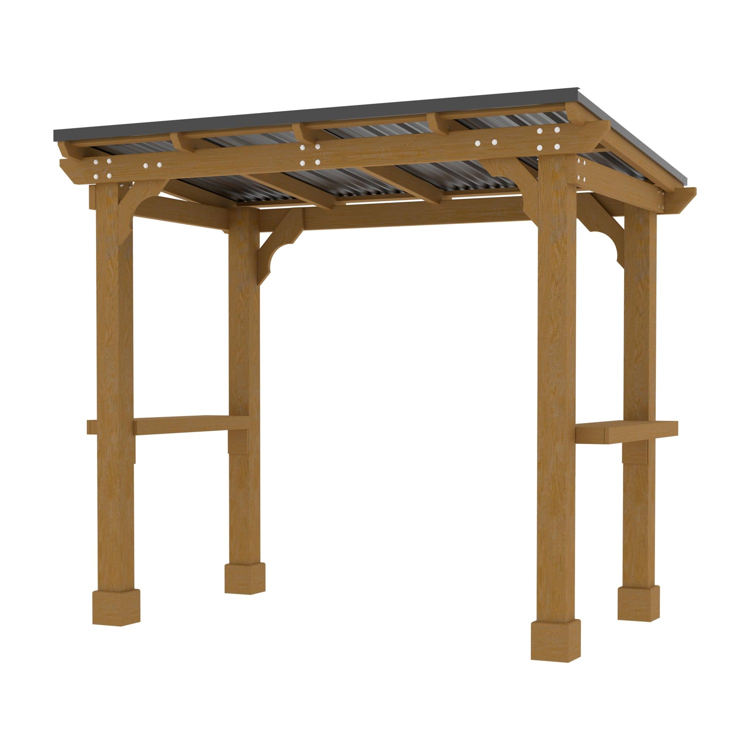 MUPATER 8' x 5' Wooden Grill Gazebo with Sloping Metal roof, 2 Full Size Grills, BBQ Canopy for Outdoor Patio, Lawn, Garden MUPATER