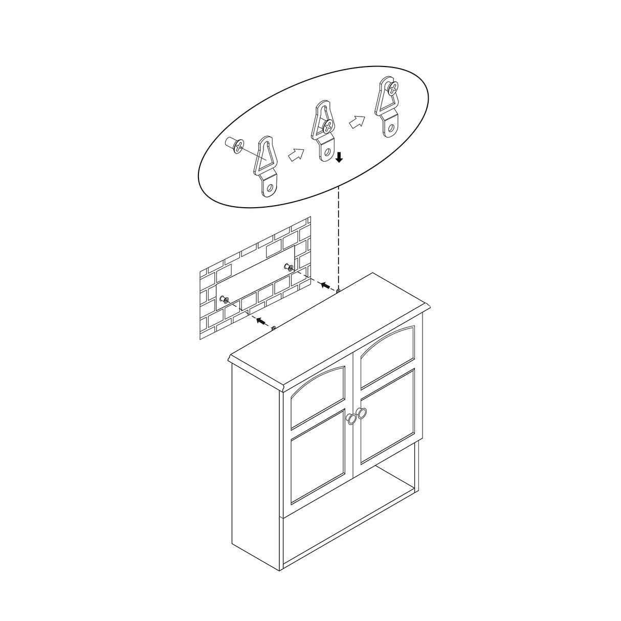 Teamson Home Martha 22.25 in. x 25 in. 2-Door Removable Wall Cabinet with Interior Adjustable Shelf for Storage Solutions in Bathrooms, Kitchens, Teamson Home