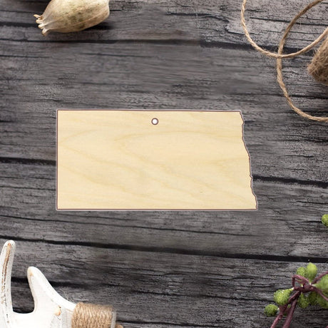 State of North Dakota Wood Craft,Unfinished Wooden Cutout Art,DIY Wood Sign, Inspirational Farmhouse Wall Plaque,Rustic Home Decor for Bedroom Arupkeer