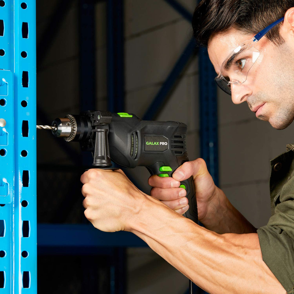 GALAX PRO 5Amp 1/2-inch Hammer Drill with 105pcs Accessories, Variable Speed 0-3000, Hammer and Drill 2 Functions in 1, 360°Rotating Handle, Depth GALAX PRO