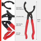 WORKPRO 12" Adjustable Oil Filter Pliers, Wrench Adjustable Oil Filter Removal Tool, Ideal For Engine Filters, Conduit, & Fittings, W114083A WORKPRO