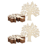 20pcs Blank Wooden Family Tree, Wood Cutout Unfinished Wood Crafts Tree Embellishments for Family Tree Weddings Christmas Ornaments HERCHR
