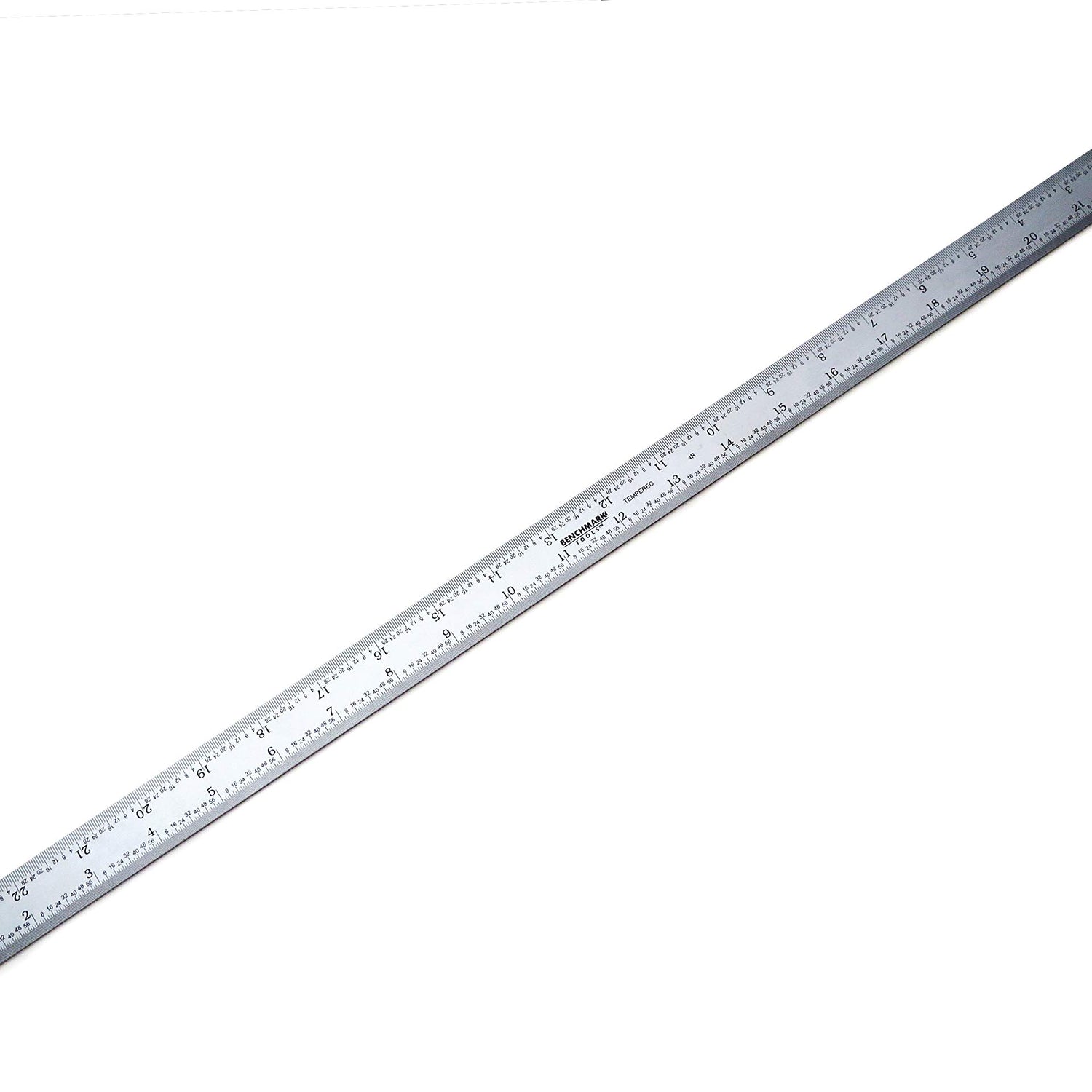 Benchmark Tools 466477 24 inch Combination Square Blade Ruler 4R Markings 1/8, 1/16, 1/32, 1/64 Stainless Steel Non-Glare Satin Chrome Finish Benchmark Tools