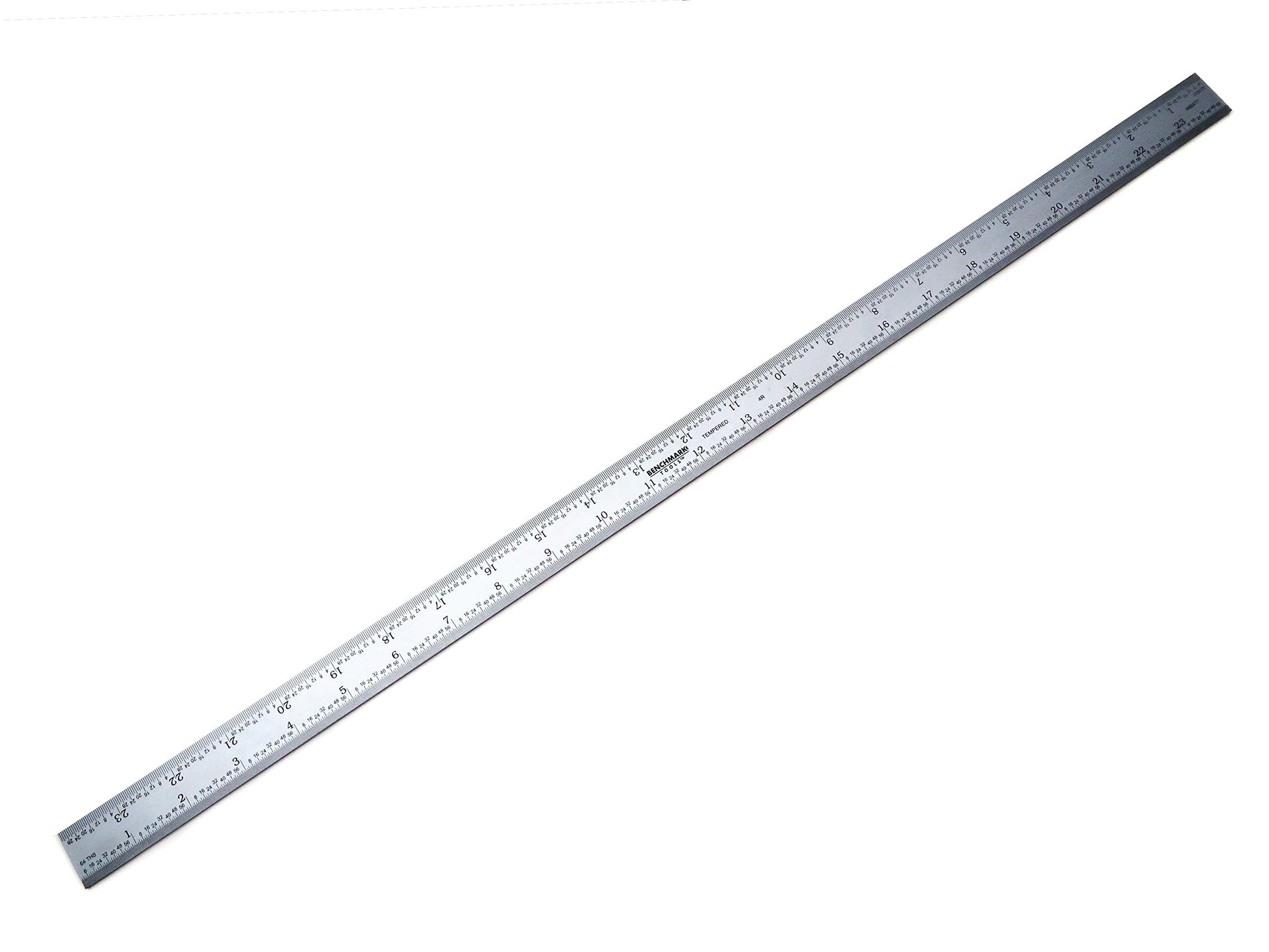 Benchmark Tools 466477 24 inch Combination Square Blade Ruler 4R Markings 1/8, 1/16, 1/32, 1/64 Stainless Steel Non-Glare Satin Chrome Finish - WoodArtSupply