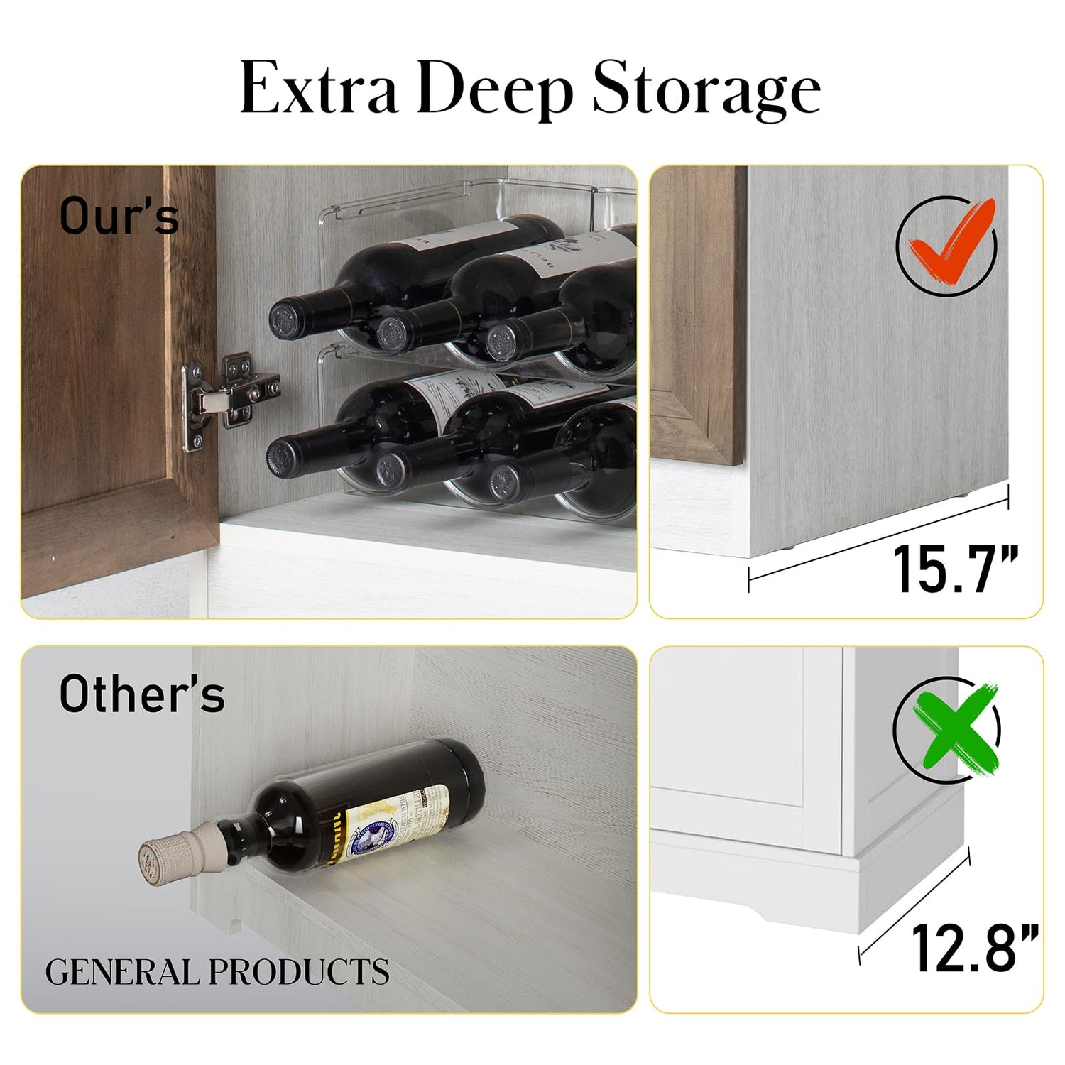 Kitchen Pantry Cabinet, Farmhouse Sideboard Buffet Cabinet with Charging Station and LED Light, Freestanding Kitchen Hutch Storage Cabinet with NEWOWNDS