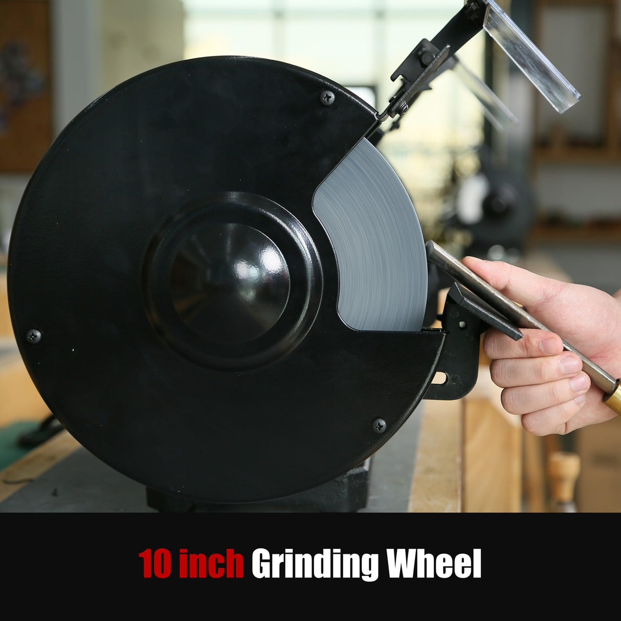 BUCKTOOL 1.5 HP 10 Inch Low Speed Bench Grinder, 1750 RPM Table Grinder with 13A Motor, High Precision Wobble-free Wheel Grinder, TDS-250 Bucktool