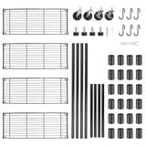 WDT 4-Tier Storage Shelves, Heavy Duty Metal Shelves Wire Rack Shelving Unit, Adjustable Shelf with Wheels for Home Office Garage Kitchen Shelf,36" D WDT