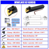 3PCS 5/8" CNC Lathe Excircle Indexable Carbide Turning Tool Holder Bit Set MTJNR1616H16 + MWLNR1616H08 + MCLNR1616H12 with 3pcs wnmg431, cnmg431, CK-CNC