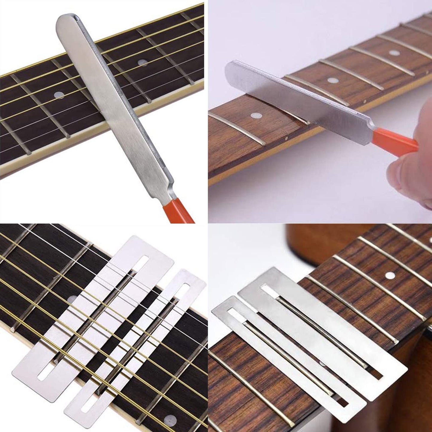 YUENTOEN Stainless Steel Guitar Fret Crowning File Leveling Tool, Guitar Repair Kit, Fingerboard Protectors Set for Luthier and Guitar Players - WoodArtSupply