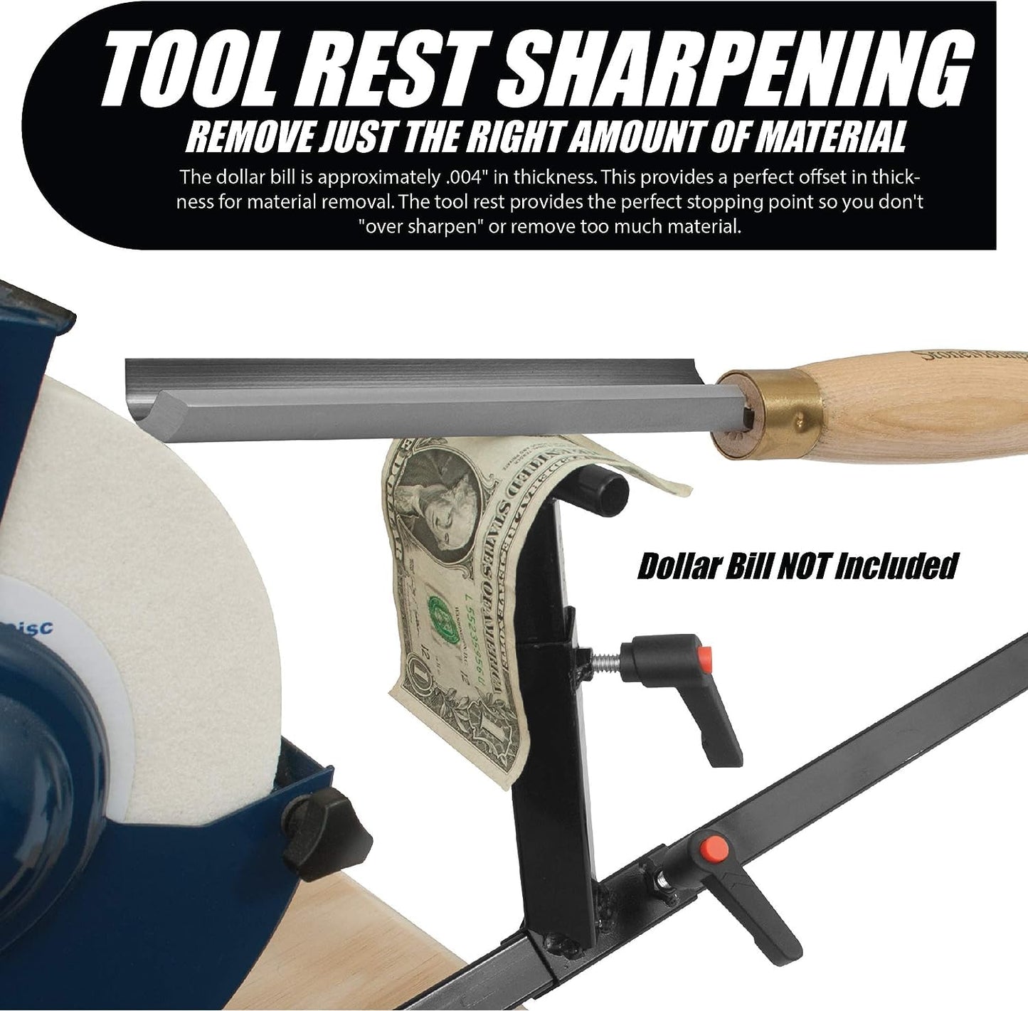 Pro Grind Sharpening System for 8 Inch Grinders to Sharpen Lathe Turning Tools, Chisels, Skews, Bowl Spindle Gouges • Includes Setup Blocks and Quad - WoodArtSupply