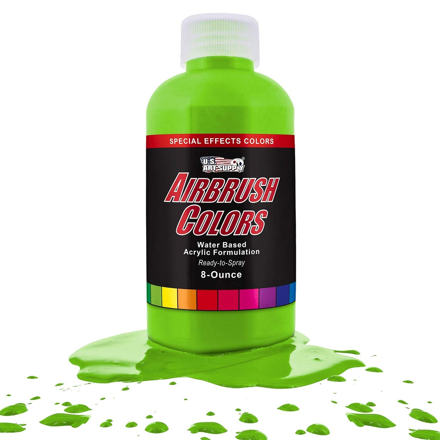 U.S. Art Supply Neon Green Fluorescent Special Effects Acrylic Airbrush Paint 8 oz.