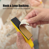 QYQRQF Hand Sander Kit, Assorted Micro Sander Sand Paper 150 240 320 400 600 Grits Hoop and Loop Sandpaper with 2pcs Detail Sanders for DIY Crafts QYQRQF
