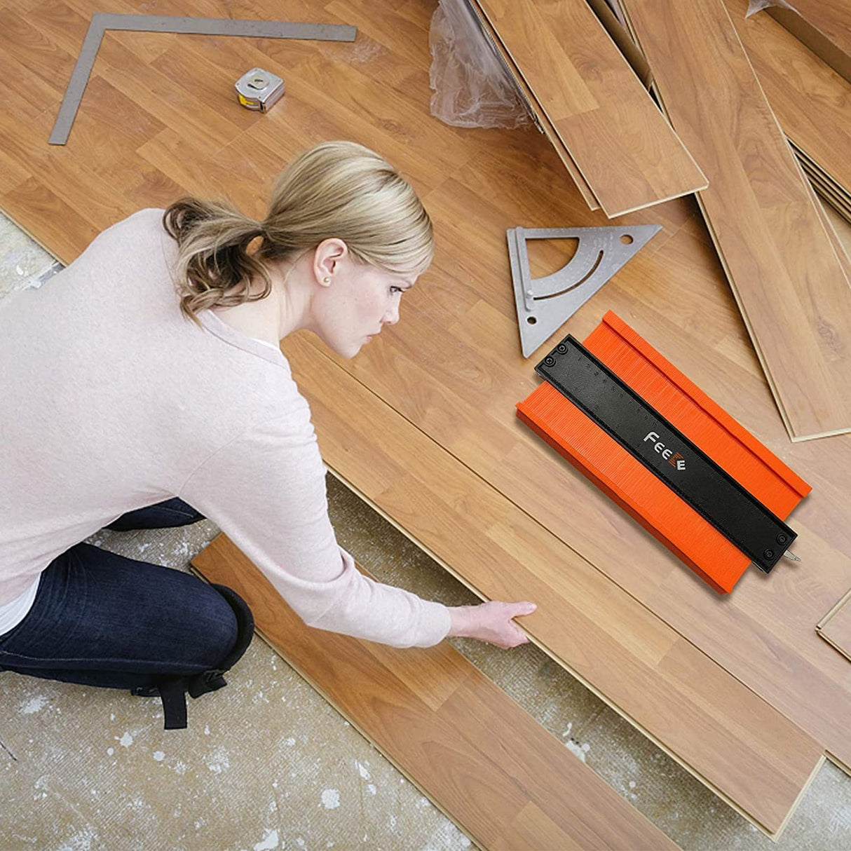 Contour Gauge (12 Inch) with Lock Profile Tool, Christmas Day Gifts Woodworking Tools Carpenter Tools for Men Construction Scribe Tools, Gifts for Feeke